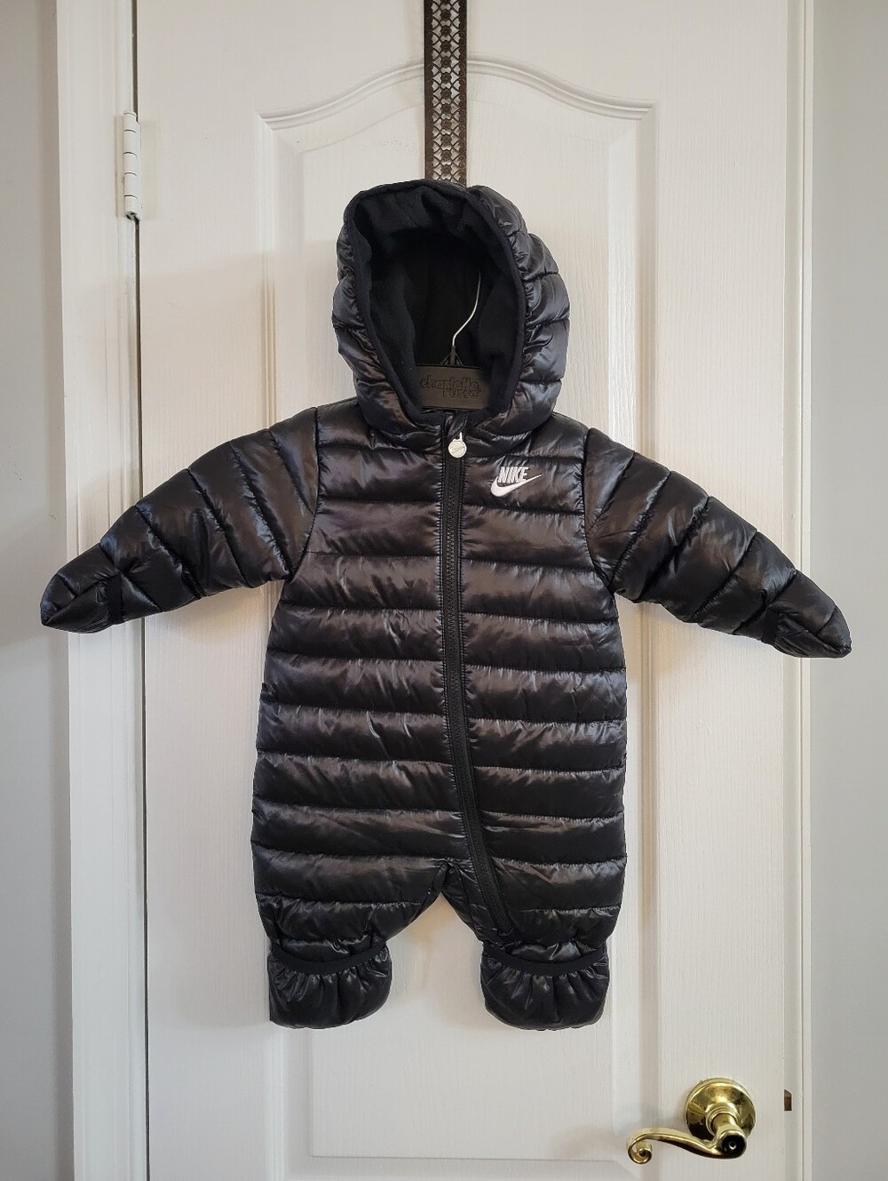 Nike Baby Midweight Water Resistant Puffer Hooded Snowsuit Black 6M